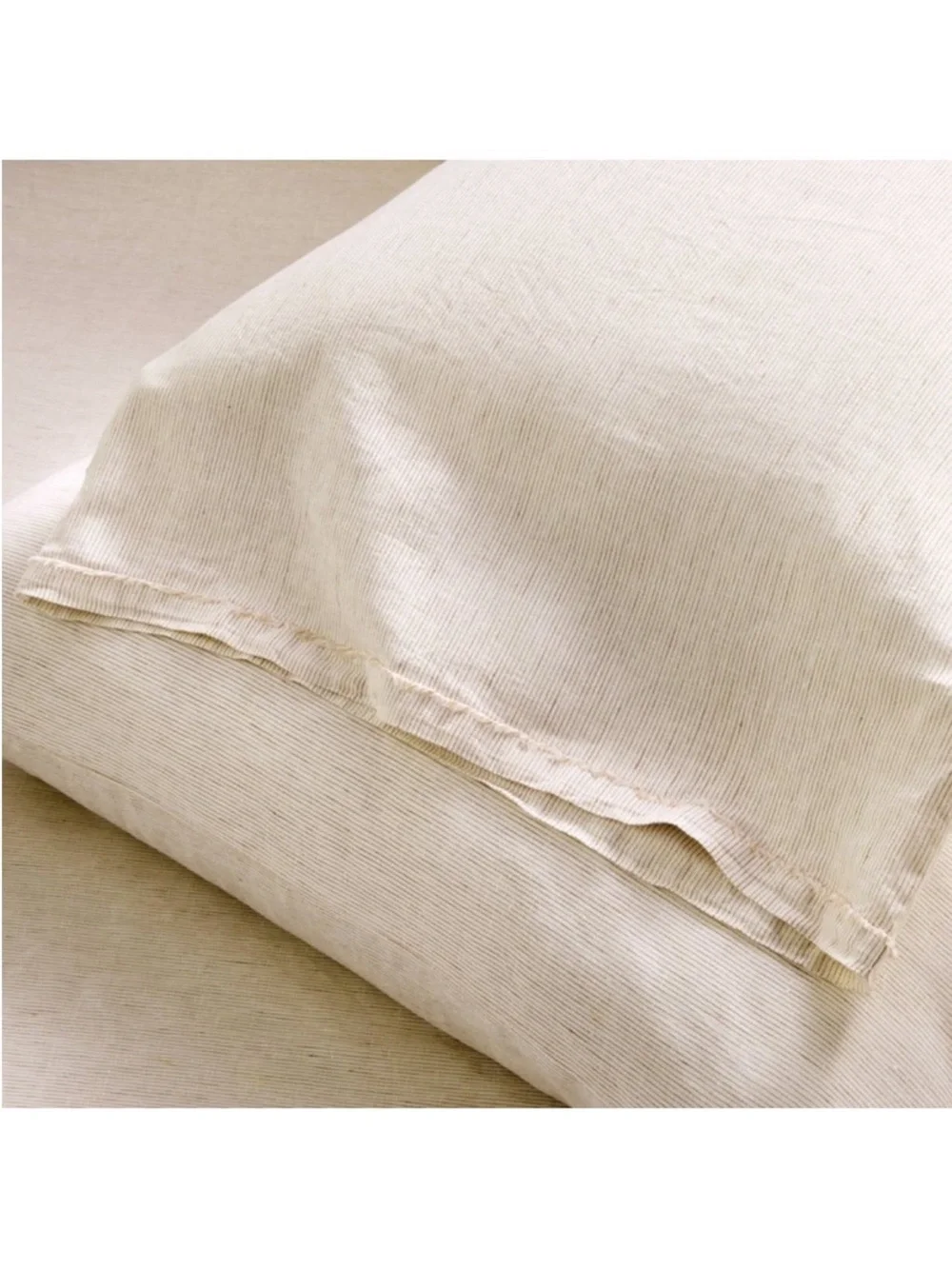 NWT California King 100% Linen Sheet Set Adobe Clay Micro Stripe - Casaluna